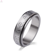 Edelstahl Silber Custom Gravierte Mantra Ring